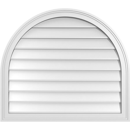 Ekena Millwork Round Top Surface Mount PVC Gable Vent w/ 2"W x 1-1/2"P Brickmould Frame, 32"W x 28"H GVPRT32X2802SN
